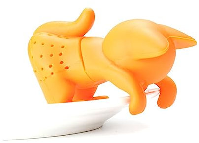 ABOOFAN 2pièces Infuseur à Thé Chat Silicone Filtre Souple Pour Thé Vrac Design Animal Ludique Matériau Alimentaire Flexible Facile à Nettoyer Pour Maison Et Bureau Orange