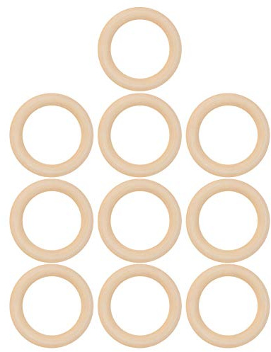 10 Stück Baby-Beißring, Unlackierte Holzkreise Zum Basteln, Anhänger, Verbinder Zum Basteln, DIY, Baby-Beißring-Anhänger (65mm)