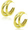 18K Ohrringe Gold Drop Earrings Goldene Ohrringe Damen Hypoallergene Schleifen Ohrringe Leichte Tropfen Ohrringe für Damen Mädchen Women