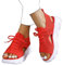 YChao Sandale Orthopedique Mules Femme Compensees Basses Respirantes Outdoor Mocassin Confortable Mode Sneakers Femmes Bas Sneaker à Lacets Antidérapant,Rouge,US9/EU41