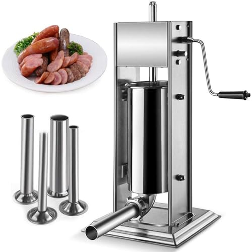 Manual Sausage Maker, 3l 5l 7l 10l 15l Vertical Sausage Stuffer Food Processors 4 Filling Nozzles Kitchen Accessories Home Appliance,15L