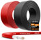 Oududianzi Cable Solaire 6mm2 12m, Cable Panneau Solaire 6mm2 12m, Rallonge Cable Panneau Solaire 6mm2, Câble Photovoltaïque 6mm2, Rallonge cable pour Panneeau Solaire (12m Noir+12m Rouge)