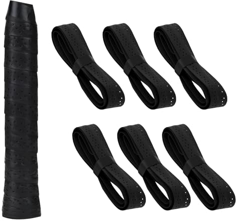 Giantree 6 Stück Griffband Tennisschläger, Rutschfestes Griffband Badmintonschläger Tennis Griffban Griffband für Federballschläger Overgrip Tennisschläger Squash Schläger Badminton