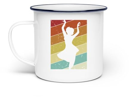 Retro Shimmy - Taza esmaltada, talla única, color blanco