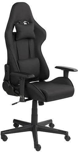 Beliani Ergonomischer Gaming-Stuhl Stoff Verstellbare Armlehnen Schwarz Warrior