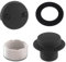 Greethga Kit de desagüe para bañera negro con rebosadero, desagüe para bañera en punta de pie y placa de cubierta para rebosadero de dos orificios, tamaño universal