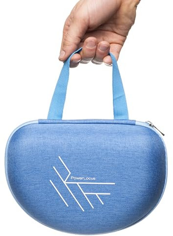 PowerLocus Hard Carry Case for Headphones – Compatible with PowerLocus P1/P2/P4/P6/Marshall/House of Marley/Beats by Dre– Portable Travel Carrying Bag (Blue Fabric)