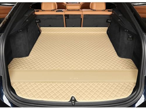 XIUKANGNB Auto Leder Kofferraummatte für BMW X1 F48 2015-2022, Antirutsch Kofferraum Schutzmatte Kofferraumwanne Cargo Teppich Innenzubehör,B/Beige