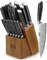 HOSHANHO 16-teiliges Messerblock Set, Ultra Scharfes Messerset aus Edelstahl mit Hohem Kohlenstoffgehalt, Kochmesserset Professionelles Küchenmesserset mit Schärfer und Pakkawood-Griff