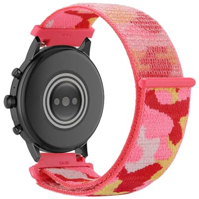 Nylon Armbänder für Fossil Women's Gen 3 Q Venture Smartwatch Armband, Fabric mit Verstellbare Schnalle Sport Camouflage Ersatzband Kompatibel mit Fossil Women's Gen 3 Q Venture Uhrenarmband (1,M)