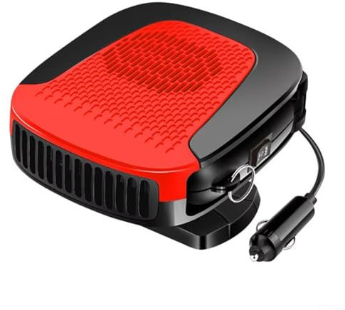 Calentador de coche portátil, ventilador de calentador de coche 12 V 150 W con flujo de aire caliente/frío ajustable, para desempañar ventanas en clima frío para vehículos