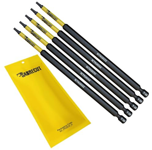 5 x SabreCut SCTX10152_5 152mm T10 TX10 Torx manipulationssicher magnetischer Schlagschrauber-Bit-Satz robust