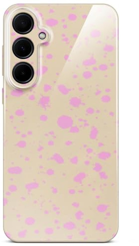ONEFLOW für Samsung Galaxy A35 5G Hülle mit Design Muster, Designer Case Handy Schutzhülle mit Kameraschutz, Hardcase Bedruckt dünne Handyhülle, Splash Cover, Farb Flecken Rosa Pink