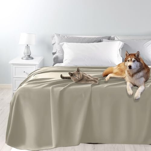 Byour3 – Tagesdecke SUPER wasserdichte Bettschutz Fleckenbeständig für Doppelbett Einzelbett Anti-Schimmel Anti-Tierhaar Katzen Hunde Haustiere Kinder Waschbare Decke (Ingwer, Einzelbett)