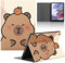 Tablet Cover per Apple iPad 10 Generation 2022 10,9, Carino Anime Capybara Modello Cover con Funzione Pelle PU Holder Flip con Ultra Sottile Antiurto Regolabile Kawaii Tablet Protezione Case