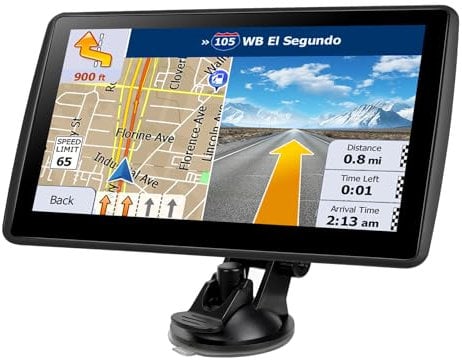 Navegador GPS de 7 pulgadas para coche, camión, RV, sistema de navegación con pantalla táctil, mapas de América del Norte 2025, actualizaciones gratuitas de por vida, guía de voz paso a paso
