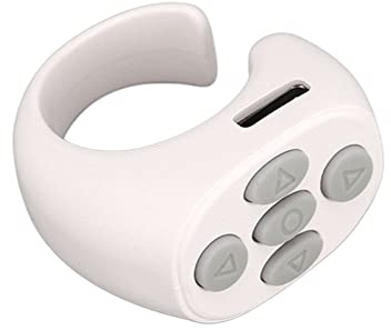 CHICIRIS Smart Ring Controller 5,3-Seiten-Fernbedienung, ABS-Material, Lange Standby-Zeit, Zum Aufnehmen von Selfies, Lesen und Aufzeichnen von Videos (White)