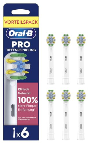 Oral-B Aufsteckbürsten Tiefenreinigung, Weiß, 6 Stück | Original Zahnbürstenaufsatz für Elektrische Zahnbürste, Gründliche Reinigung für Zahnzwischenräume