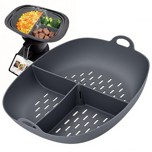 SelfTek Permanent Dauerbackfolie Kompatibel mit TM7, 4.5L Große Kapazität | Lebensmittelechtes Silikon, Antihaft, hitzebeständig bis 230°C, mit Trennwand & Griffleisten, spülmaschinenfest