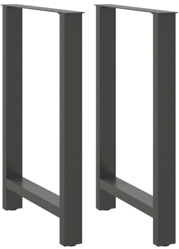 Tomostar 2 Stück Tischbeine aus Metall, Tischhalterung, Konsole, Bar, hoch, Möbelfuß, Anthrazit, 2 Stück, 60 x (90-91) cm, Stahl