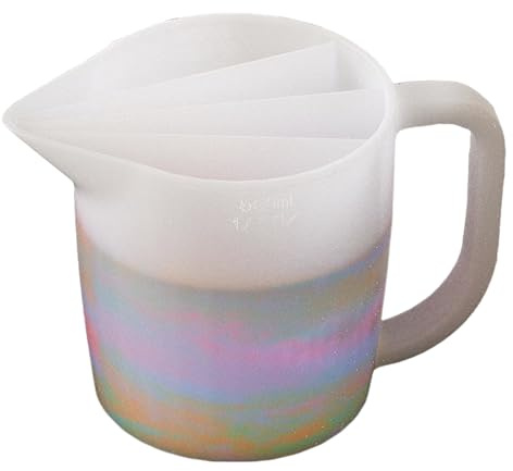 Pour Paint Split Cups - 500ml Paint Pouring Cups, With Handle, 4 Channels Reusable Resin Mixing Cup, Acrylic Pouring Cup For Students Artists DIY Crafts, Art Supplies, Multi-Use Creative Resin Tool