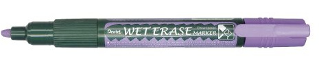 Pentel SMW26-VO Wet Erase Marker, Kreidemarker, Feucht abwischbar, Keilspitze, 1 Stück, Violett