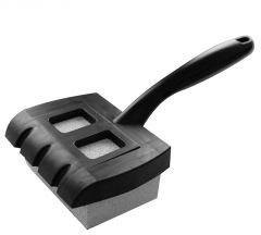 Jet-Line Putzstein zur Grillreinigung mit Griff, 12 x 8 cm | Grillbürste, Reinigen von Grillrost, Holzkohlegrill, Gas- und Elektrogrill