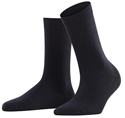 FALKE Damen Socken Softmerino W So Wolle Baumwolle einfarbig 1 Paar, Blau Dark Navy 6379, 41-42