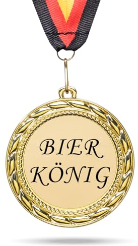 andSmile Medaille mit Gravur - Bierkönig - Orden aus hochwertigem Metall - Geschenk Bierliebhaber, Biertrinker - lustige Geschenke für Männer zum Geburtstag, Vatertag - Bier Geschenke