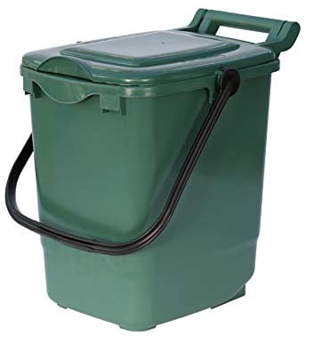 Large Compost Caddy - Green - for Food Waste Recycling (23 Litre) - 23L Plastic Composting Kerbside Bin