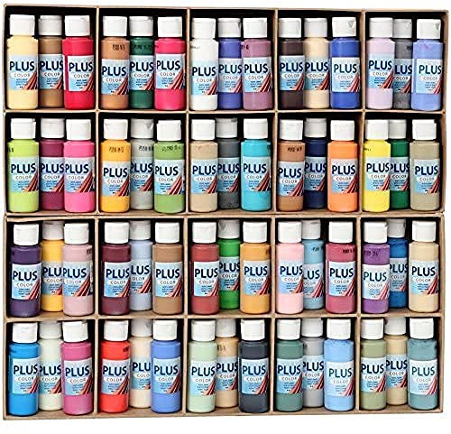 Plus Color Lot de 60 flacons de peinture acrylique Couleurs variées 60 ml chacun