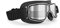 BERTONI Motorradbrille Schutzbrille für Harley Davidson Chopper und Scrambler aus schwarzem Leder und Chrom Rahmen mod. 188 (Transparente Silberspiegel Linse)