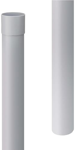INEFA Fallrohr Kunststoff 200cm DN75 / 75mm, Grau, Dachrinnenzubehör, einfache Steckmontage, Made in Germany