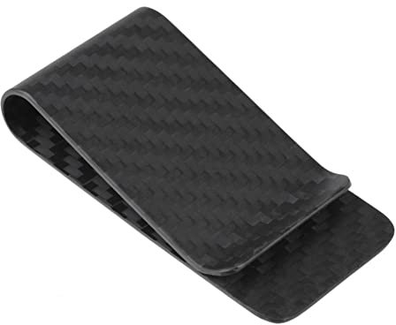 Carbono Real Clip de Dinero de Fibra Mate Negro Tarjeta de Crédito Titular de la Cartera de Dinero