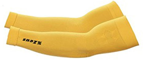 MANICOTTI SPORTIVI ZEUS MANICA BRACCIO PROTEZIONE SPORTIVA PER BASKET VOLLEY TENNIS CICLISMO CALCIO (GIALLO, S/M)