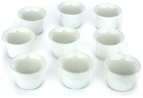 NoNa 4,5 cm Teelicht-Gläser - Neun im Set - Weiss - Teelichtglas Kerzenglas Kerzengläser Teelichthalter