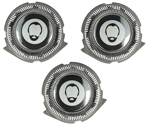 vhbw 3x Ersatz-Scherköpfe kompatibel mit Philips S1570 | S3110, S3110/06, S3110/08, S3110/41, S3120, S3120/06, S3130, S3133, S3134 Elektrorasierer, Silber