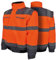 PRO FIT Warnschutz Pilotenjacke – Atmungsaktive Arbeitsjacke, Wind- & Wasserabweisend, Ärmel abnehmbar, Reflexstreifen, Unisex - Gr. XXXL, Neonorange/Grau