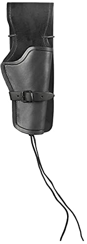 Andracor - Pistolengürtel aus echtem Leder - Einzelnes Holster für Revolver und Colts (Rechts- & Linkshänder) - Braun Schwarz Rot Grün - LARP Fasching & Steampunk