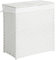 SONGMICS Divided Laundry Hamper, 110L Synthetic Rattan Handwoven Clothes Laundry Basket with Lid and Handles, Foldable, Removable Liner Bag, White LCB52WT
