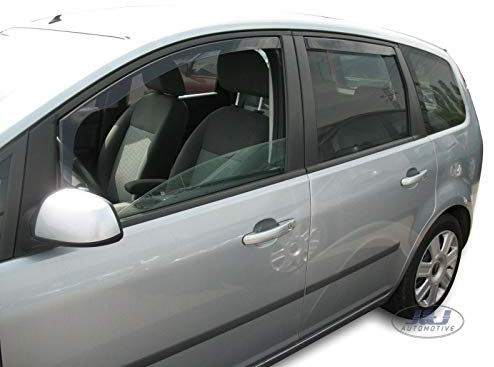 J&J AUTOMOTIVE | Windabweiser Passend Für Focus C-Max 2003-2010, Heko Regenabweiser, Getönt, Set 4-Teilig, Vorne und Hinten, Aerodynamisch