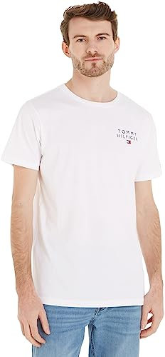 Tommy Hilfiger Men's Short Sleeve Round Neck T-Shirt, White (White), XL