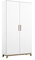Rauch Möbel Carlsson Schrank Drehtürenschrank in Weiß, Griffe/Füße Eiche Massiv, 2-türig, inkl. Zubehörpaket Basic 1 Kleiderstange, 2 Einlegeböden, BxHxT 92x203x53 cm