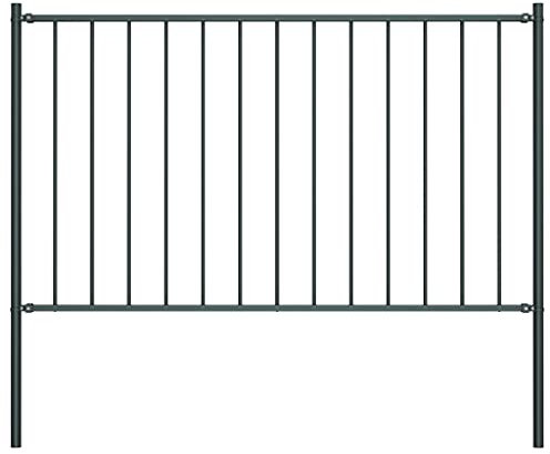 vidaXL Zaunelement mit Pfosten Pulverbeschichteter Stahl 1,81x1 m Anthrazit