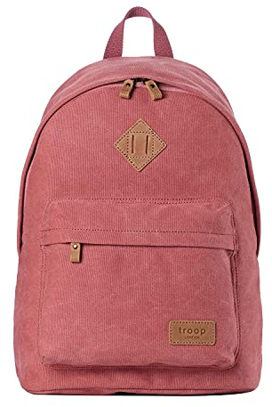 TRP0384 Troop London Heritage Canvas-Rucksack, lässiger Tagesrucksack, rose, M