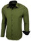 Baxboy Herren-Hemd Slim-Fit Bügelleicht Für Anzug, Business, Hochzeit, Freizeit - Langarm Hemden für Männer Langarmhemd R-44, Farbe:Khaki, Größe:4XL