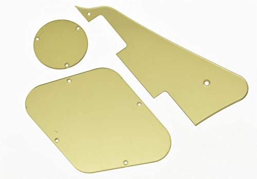Dopro Gold Mirror LP Pickguard Rückplatte Schalter Hohlraumabdeckungen für USA Gibson Les Paul