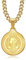 BOBIJOO JEWELRY - Pendentif Médaille Ronde Collier Saint Benoît Protection Acier 316L Or Doré Plaqué PVD Chaîne - 18mm