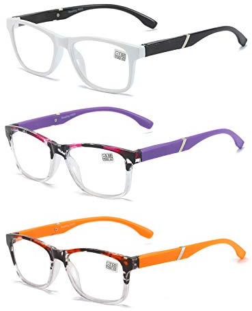 KoKoBin Lesebrille 3er-Pack Computerbrille Herren und Damen mode Lesebrillen mit bequemen Federscharnieren Brille +2.0