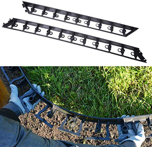 GARDENIX Bordure de Jardin en Plastique 12 mètres avec 36 Piquets d'ancrage Bordurette de Pelouse Flexible Bordure de Gazon, 55 x 80 mm